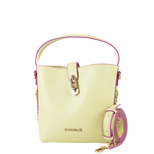 Borsa donna a mano e tracolla "Dubeliè" Maite CS30  Collezione Primavera/Estate 2026 - Verde Lime e Fucsia