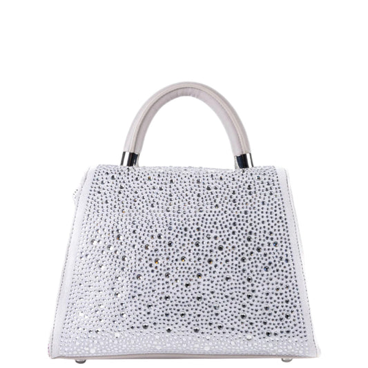 Borsa donna a mano e tracolla "Dubeliè" Elsa CS09 Collezione Primavera/Estate 2026 - Grigio chiaro e Argento