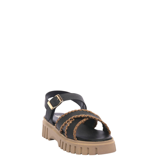 Sandali donna "Janet&Janet" J-133 Collezione Primavera/Estate 2026 - Nero e sabbia