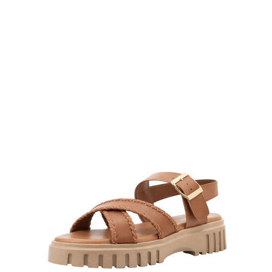 Sandali donna "Janet&Janet" J-133 Collezione Primavera/Estate 2026 - Cuoio e Sabbia