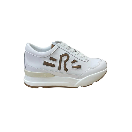 Sneakers donna "Rucoline" R-Evolve 4409 Puffy Embossed Collezione Autunno/Inverno 2025/2026 - Bianco e Cognac