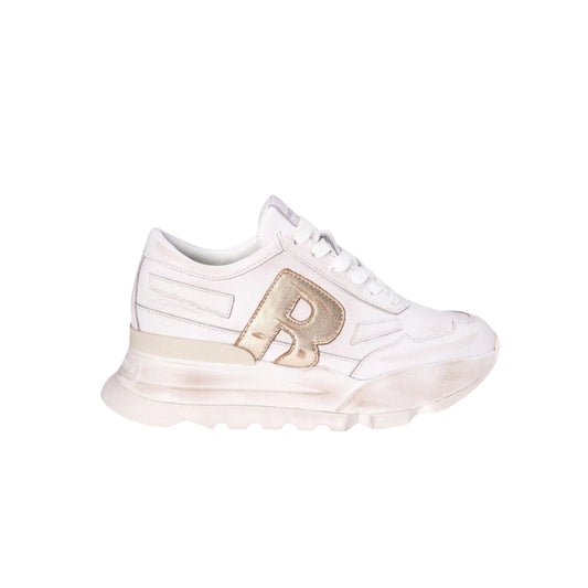 Sneakers donna "Rucoline" Aki 304 Soft Brush Collezione Autunno/Inverno 2025/2026 - Bianco e Oro