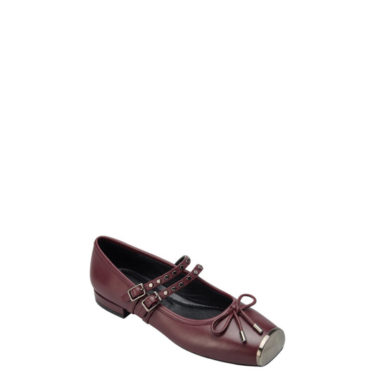 Ballerine donna "Adele Dezotti" BM1402X Collezione Autunno/Inverno con punta metallica - Borgogna